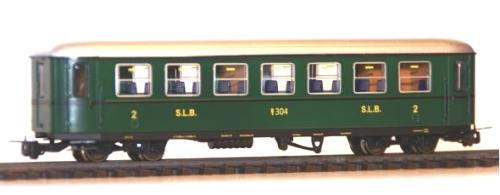 Ferro Train 722-866-P - Voiture à bogies 2ème classe type Krimml SLB, livrée d'origine verte, Bs 304, époque VI
