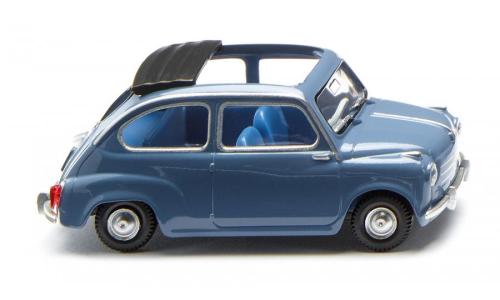 Wiking 009906 - Fiat 600, bleu brillant, toit ouvert