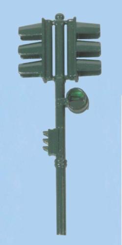 SAI 1018R - Feu tricolore vert avec 2 nacelles (pour carrefour), avec répétiteur et signal piétons, feu rouge