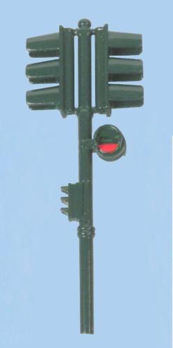 SAI 1018V - Feu tricolore vert avec 2 nacelles (pour carrefour), avec répétiteur et signal piétons, feu vert