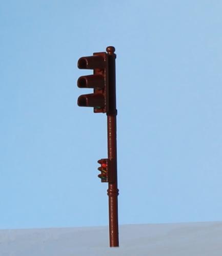 SAI 1014R - Feu tricolore simple brun avec répétiteur, feu rouge
