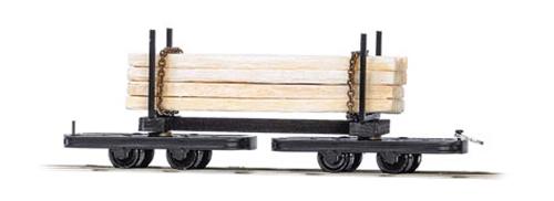 Busch 12221 - 2 wagonnets à ridelles, transport de planches de bois, HOf