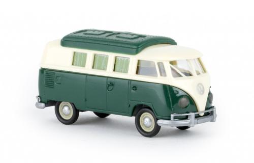 Brekina 31603 - VW T1b camping-car , vert foncé et crème