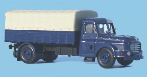 SAI 4266 - Camion Willème LC 610 / LD 610 à plateau et ridelles, bâché, bleu
