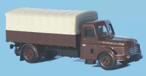 SAI 4267 - Camion Willème LC 610 / LD 610 à plateau et ridelles, bâché, brun
