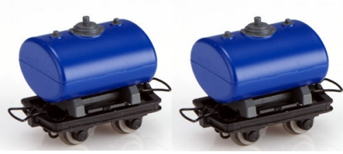 Minitrains 5111 -  2 wagonnets citerne 2 essieux bleus