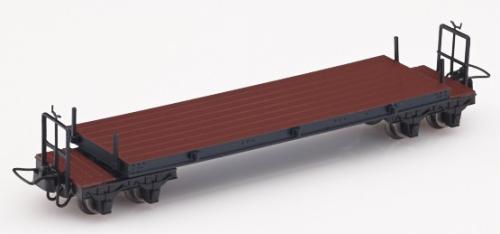 Minitrains 5138 -  Wagon plat brun à bogies, avec manette de frein