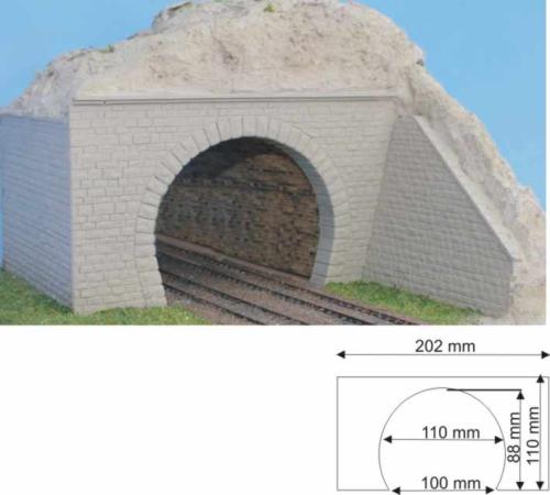 SAI 301 - 2 entrées de tunnel à deux voies, avec 4 murs de contrefort et 2 plaques de soutènement