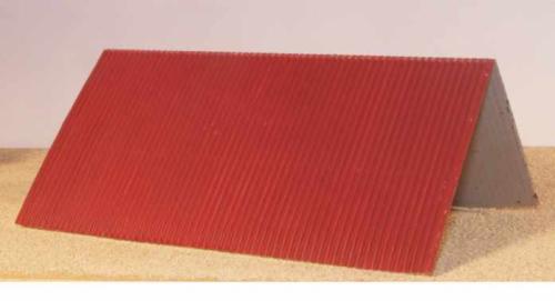 SAI 596 - Toit, tôle ondulée, rouge (carton 20 x 20 cm, avec faitière)