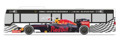 Rietze 66998 - Autocar MB Citaro, Graz, Autriche  - publicité Red Bull Formule 1