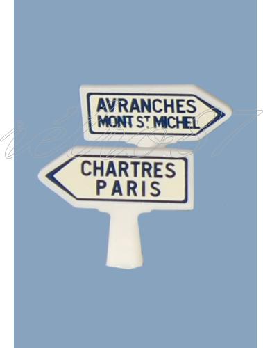 SAI 8284.2 - 2 panneaux Michelin d'indication de direction 2 lignes, Normandie