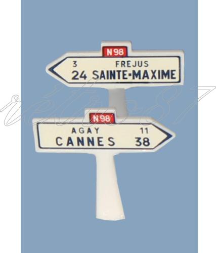 SAI 8297.2 - 2 panneaux Michelin directionnels 2 lignes, Provence Côte d'Azur, depuis Saint Raphaël