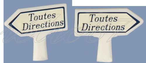 SAI 8411 - 2 panneaux Michelin d'indication de lieux : Toutes Directions