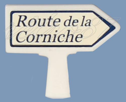 SAI 8457 - Panneau Michelin d'indication de lieu, vers la droite : Route de la Corniche