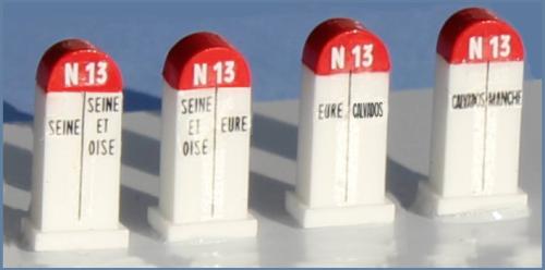 SAI 8472 - 4 bornes Michelin de limite département posées entre 1930 et 1967, Nationale 13, de Paris à Cherbourg