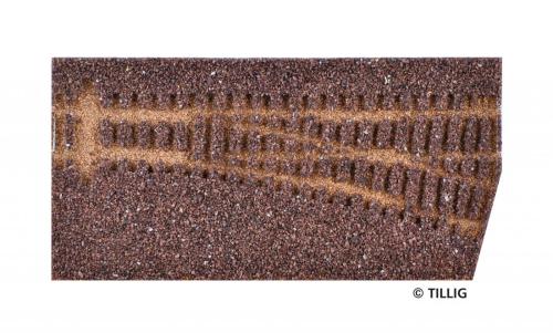 Tillig 86513 - Semelle de ballast brun foncé, pour aiguillage droit 15° (85323)