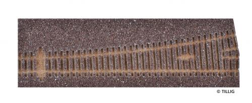 Tillig 86516 - Semelle de ballast brun foncé, pour aiguillage gauche 12° (85354)