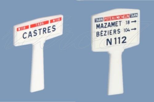 SAI 8217.2 - 1 panneau Michelin d'entrée de localité et 1 panneau Michelin directionnel, Sud Ouest : Castres