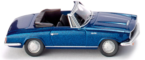 Wiking 018649 - Glas 1700 GT cabriolet, bleu métallisé