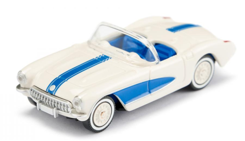 Wiking 081905 - Chevrolet Corvette cabriolet 1957, blanc perlé / bleu ciel