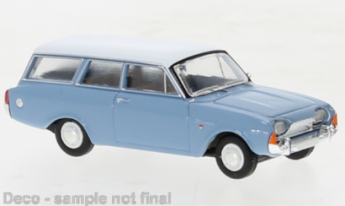Brekina 19475 - Ford Taunus P3 Turnier, bleu clair / blanc, 1964