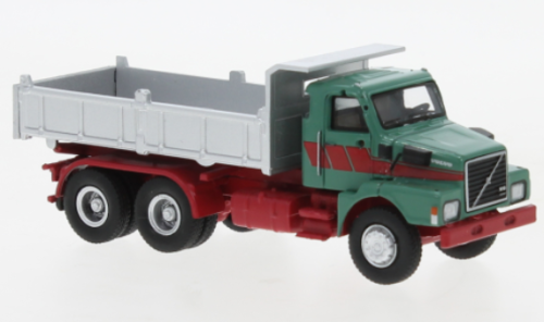 Brekina 85650 - Camion Volvo N10 benne, vert / rouge, 1980